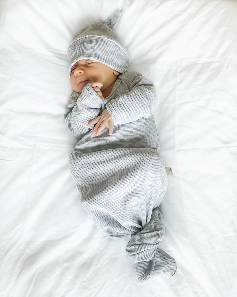 vreća za spavanje za novorođenče, waffle knotted gown, knotted gown, baby knotted gown
